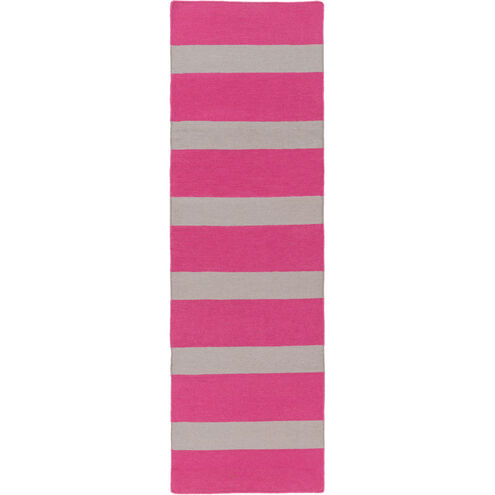Lagoon 96 X 30 inch Bright Pink, Light Gray Rug