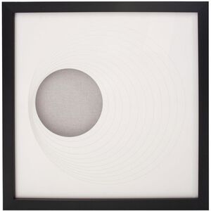 Dimensional Paper Paper White/Black Shadowbox Art, Circle