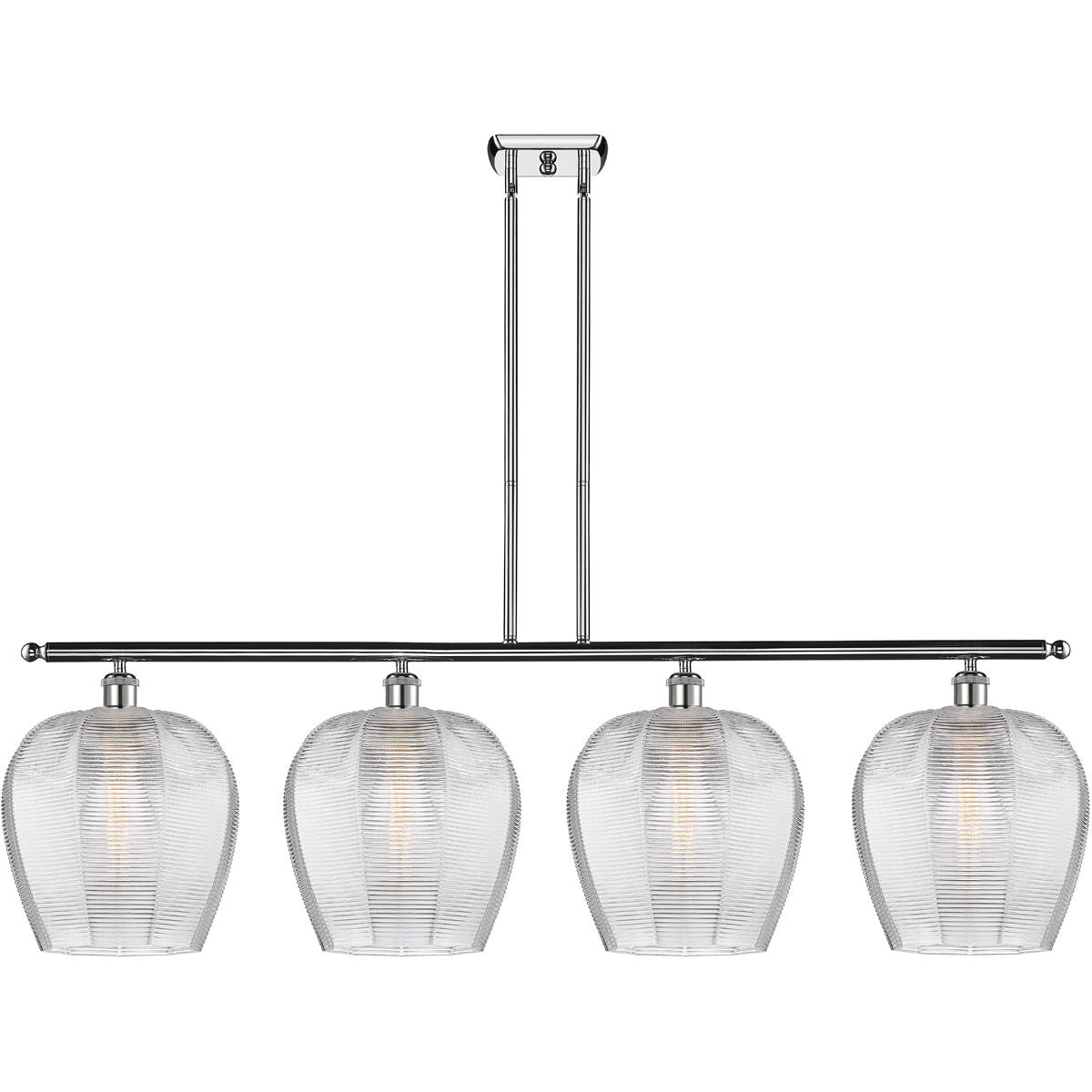 Ballston Norfolk 4 Light 50 inch Polished Chrome Island Light Ceiling Light in Clear Glass