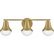 Haddie LED 24 inch Lacquered Brass Bath Light Wall Light