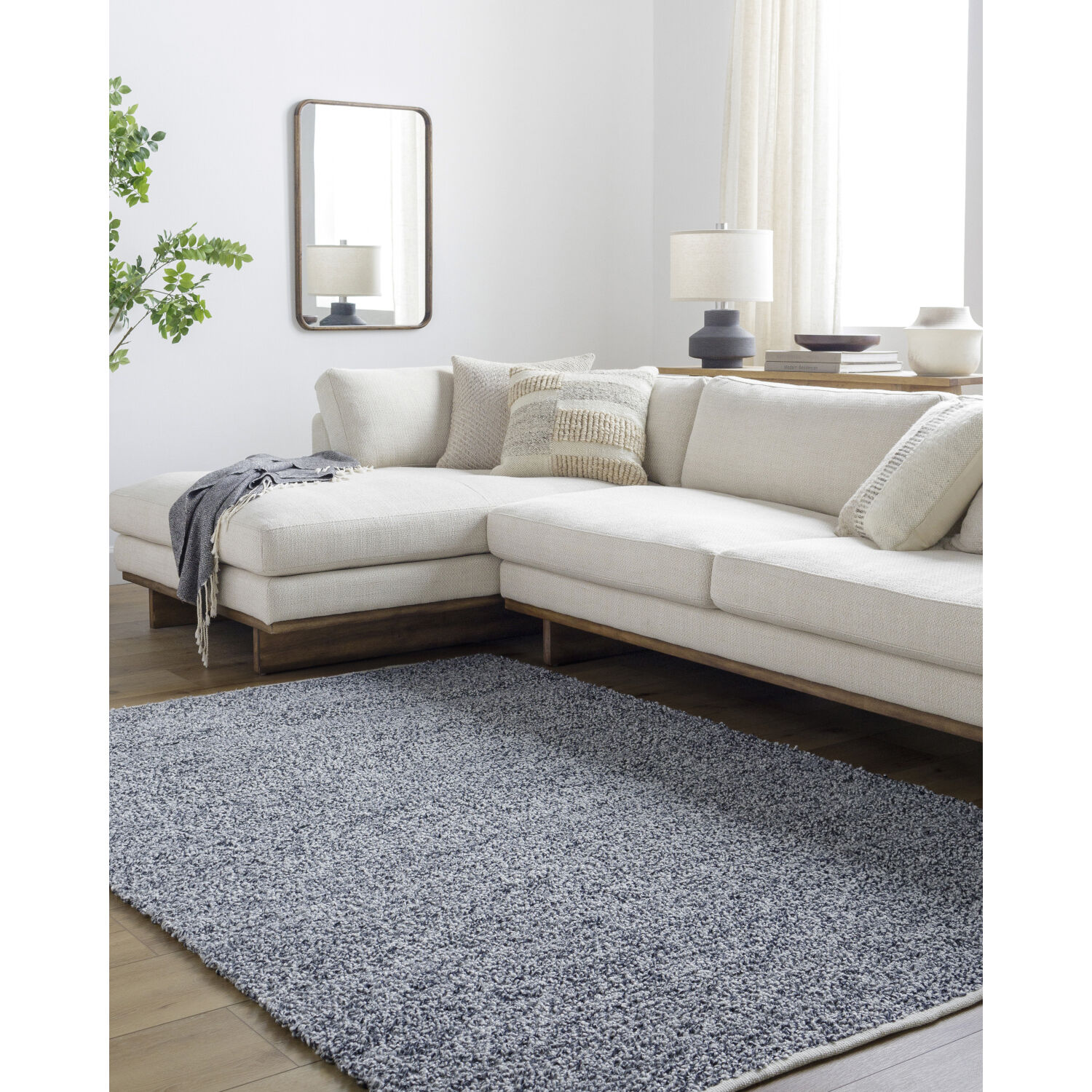 Boculette 96 X 30 inch Dark Blue/Off-White Handmade Rug in 2.5 x 8