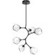 Gem LED 30 inch Matte Black Chandelier Ceiling Light in Clear, 2700K LED, Modern Vine