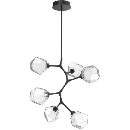 Gem LED 30 inch Matte Black Chandelier Ceiling Light in Clear, 2700K LED, Modern Vine