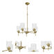 Claire 5 Light 24.25 inch Satin Brass Chandelier Ceiling Light