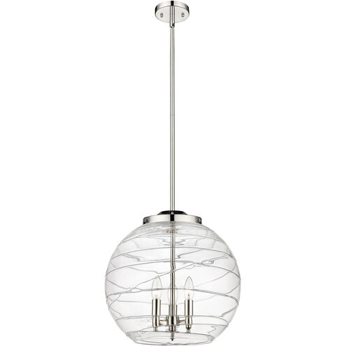 Ballston Athens Deco Swirl LED 15.75 inch Polished Nickel Statement Pendant Ceiling Light in Clear Deco Swirl