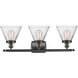 Ballston Large Cone 3 Light 26 inch Oil Rubbed Bronze Bath Vanity Light Wall Light in Clear Glass, Ballston