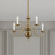 Williamsburgh 5 Light 24 inch Antique Brass Chandelier Ceiling Light