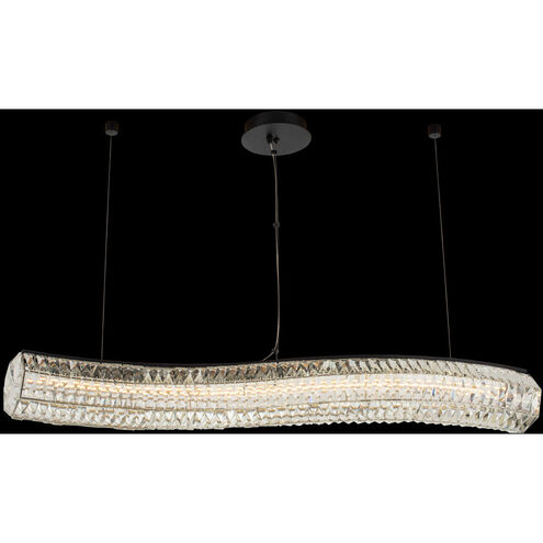 Tamburo LED 46 inch Matte Black with Polished Chrome Island Light Ceiling Light