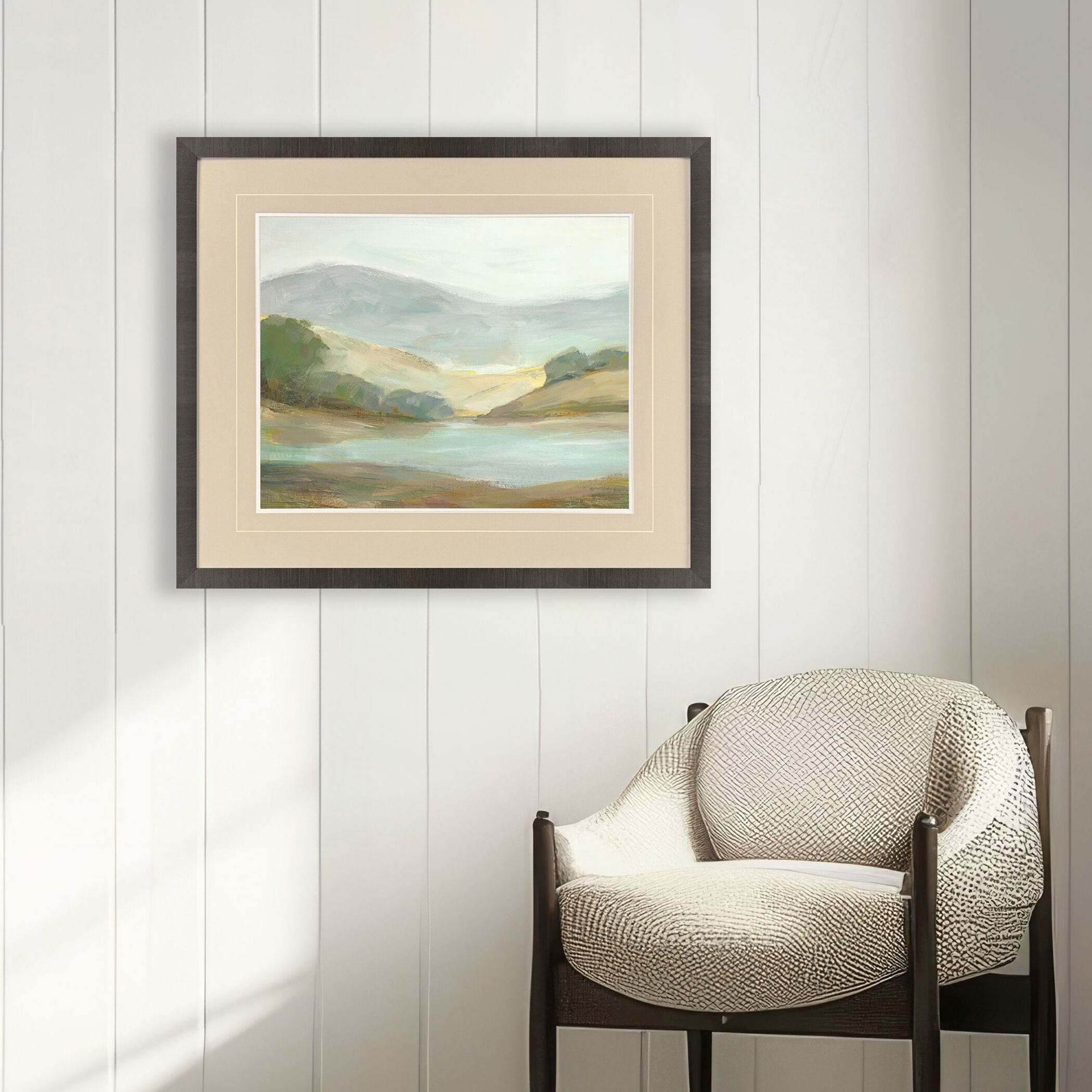 Plein Air Hills Blue and Green and Brown Framed Art, Propac