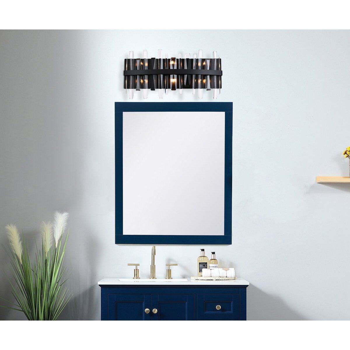 Serena 6 Light 24 inch Black Bath Sconce Wall Light