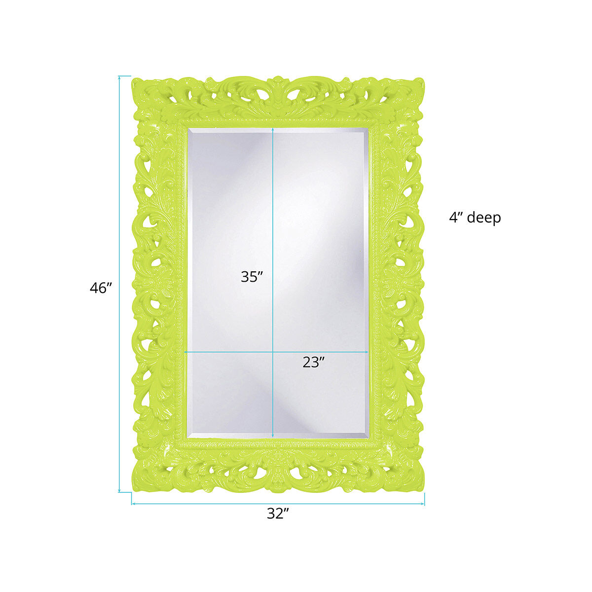 Barcelona 46 X 32 inch Glossy Green Wall Mirror