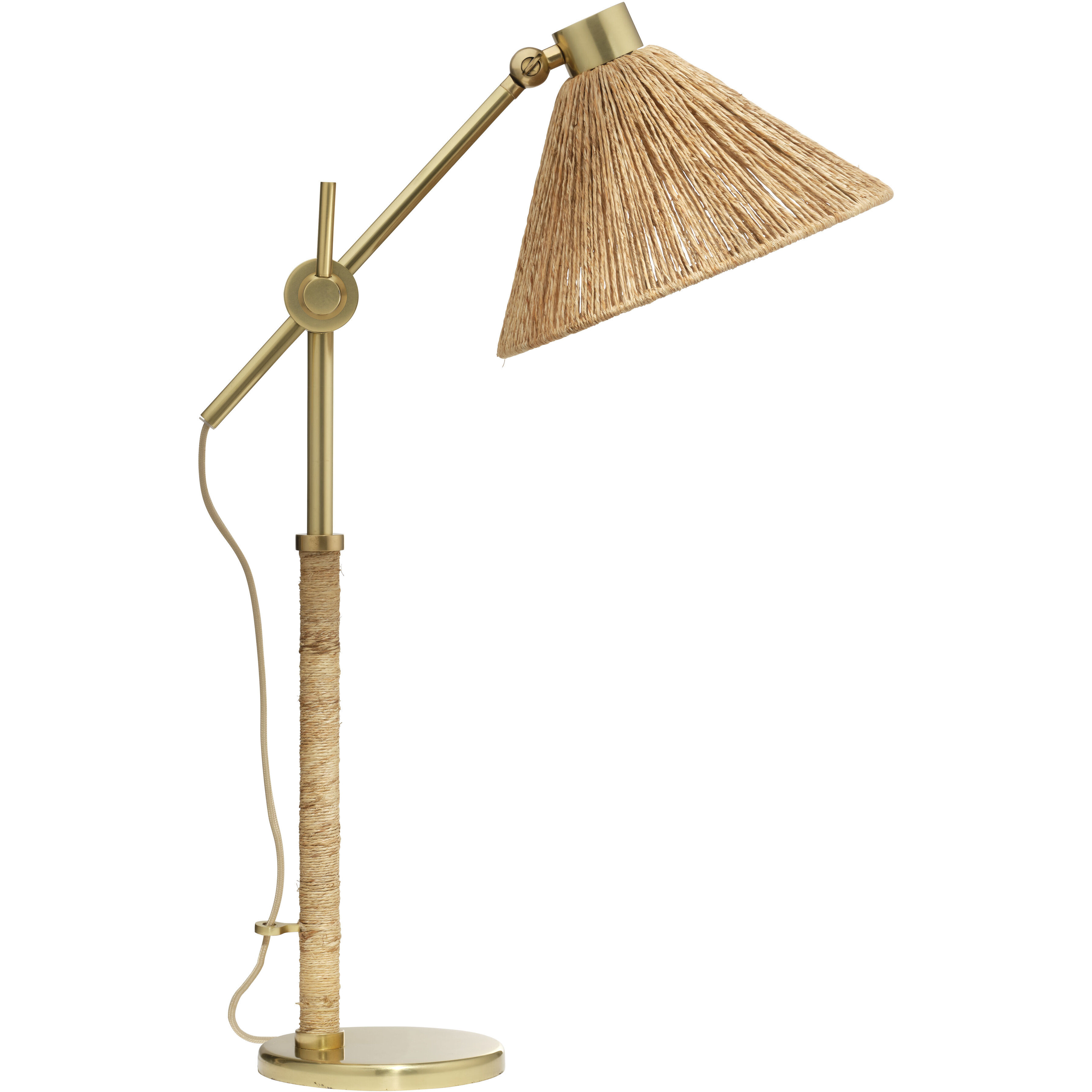 Fitzgerald 20 inch 60 watt Brushed Brass Table Lamp Portable Light, Inline
