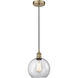 Edison Athens LED 8 inch Antique Brass Mini Pendant Ceiling Light