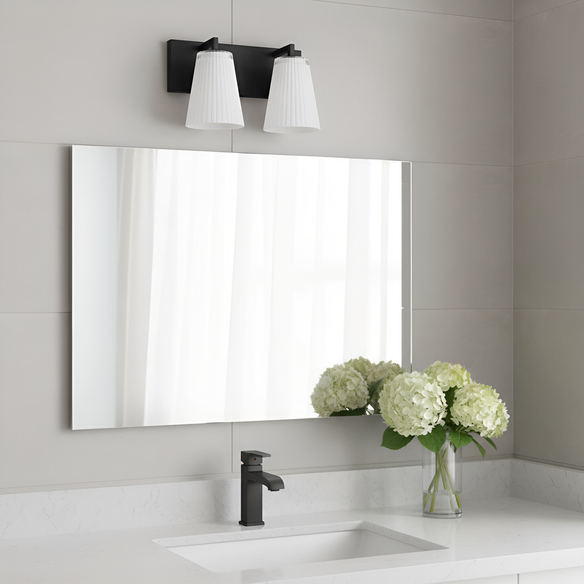 Upson 2 Light 12 inch Midnight Black Vanity Light Wall Light, Medium