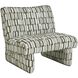 Willa Moss Green and Off-White Accent Chair