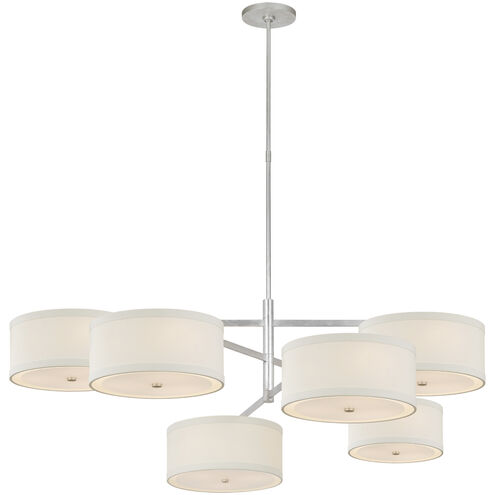 kate spade new york Walker LED 54.25 inch Burnished Silver Leaf Offset Chandelier Ceiling Light in Linen, Grande