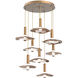 Cumulus LED 37 inch Novel Brass with White Metal Multi-Pendant Ceiling Light