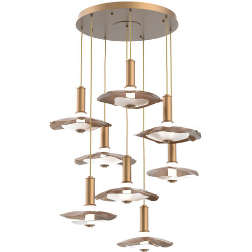 Cumulus LED 37 inch Novel Brass with White Metal Multi-Pendant Ceiling Light