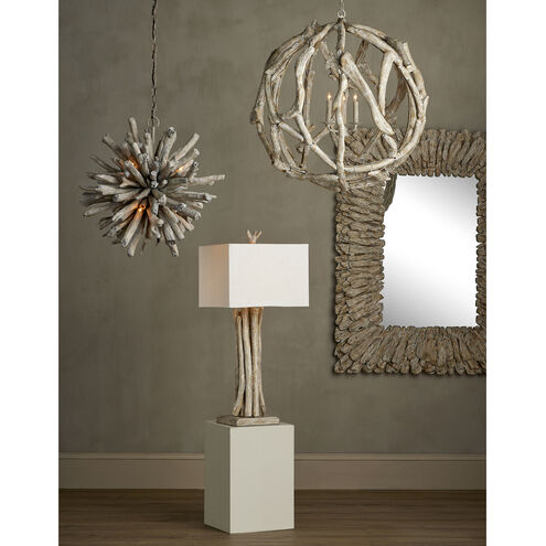 Driftwood 3 Light 29 inch Whitewashed Driftwood Orb Chandelier Ceiling Light
