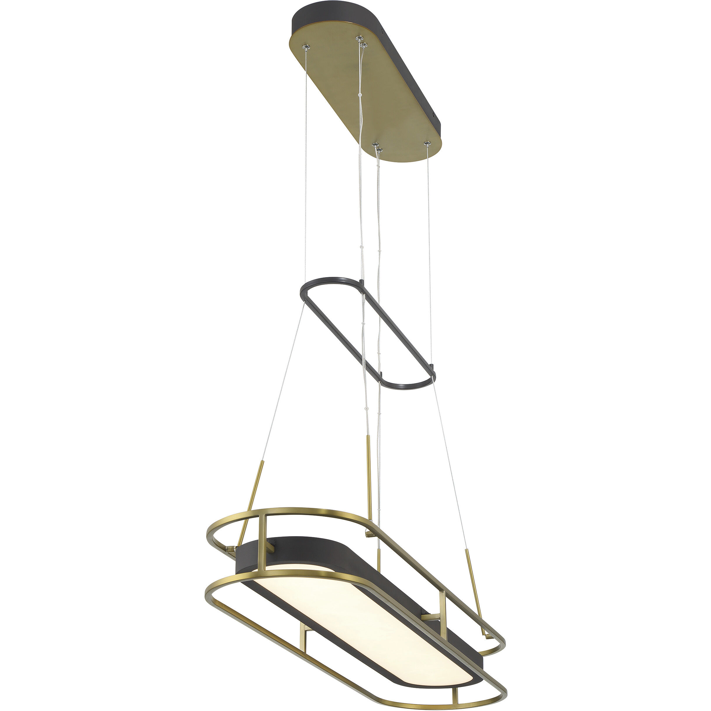 Levitation LED 40 inch Soft Brass And Sand Coal Island Light Ceiling Light