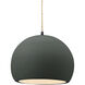 Radiance LED 10 inch Pewter Green and Matte Black Pendant Ceiling Light