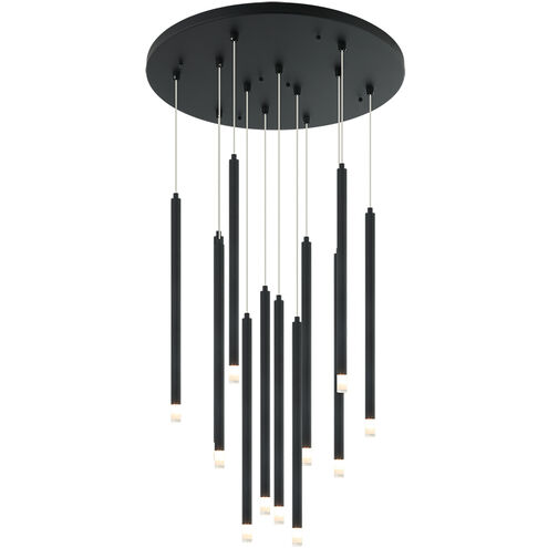 Reigndrop 12 Light 26.4 inch Matte Black Pendant Ceiling Light