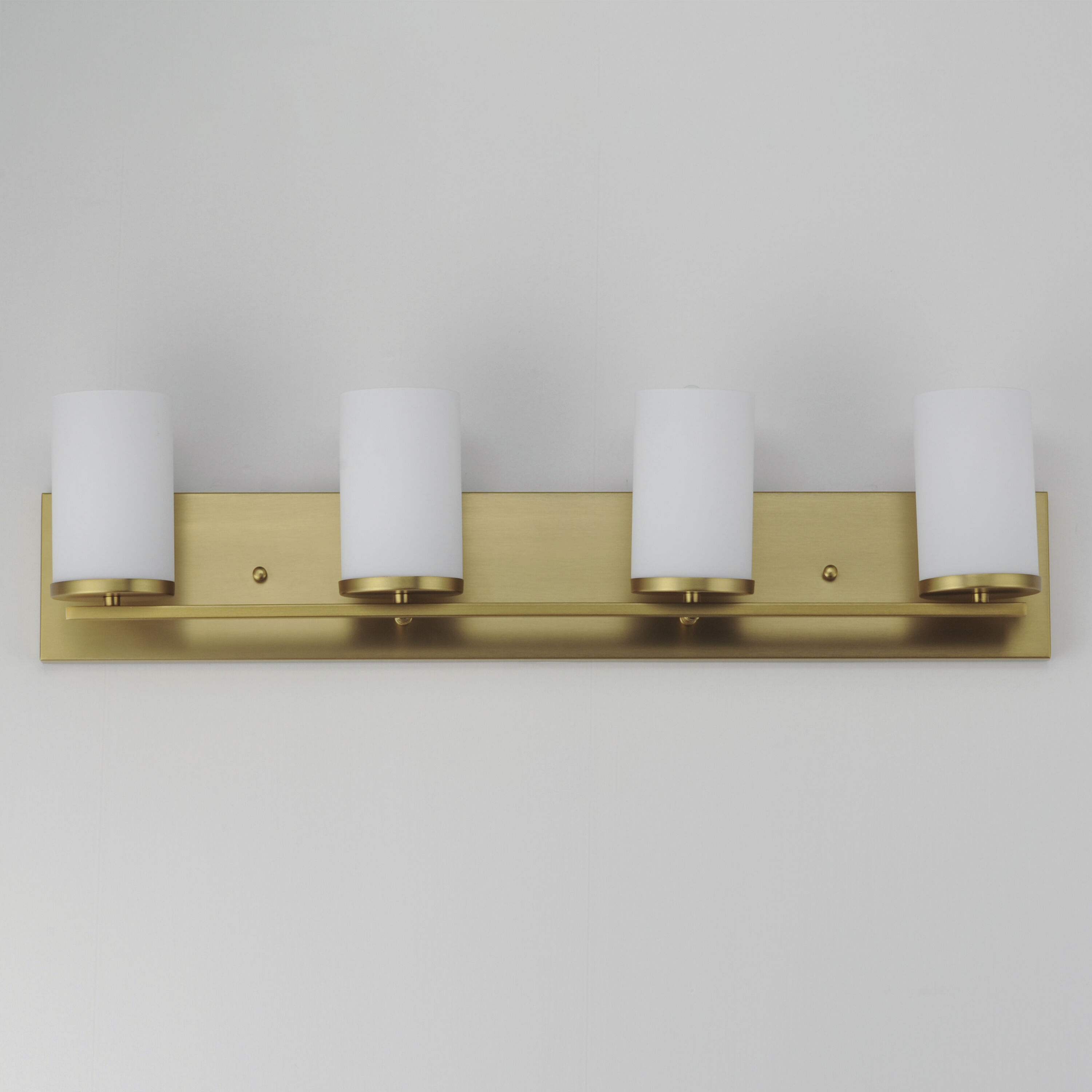 Lateral 4 Light 30 inch Satin Brass Bath Vanity Wall Light in Satin White