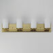 Lateral 4 Light 30 inch Satin Brass Bath Vanity Wall Light in Satin White
