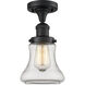 Franklin Restoration Bellmont 1 Light 6 inch Matte Black Semi-Flush Mount Ceiling Light in Clear Glass, Franklin Restoration