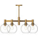 Alora Mood Castilla 6 Light 29.5 inch Aged Gold Chandelier Ceiling Light in Clear