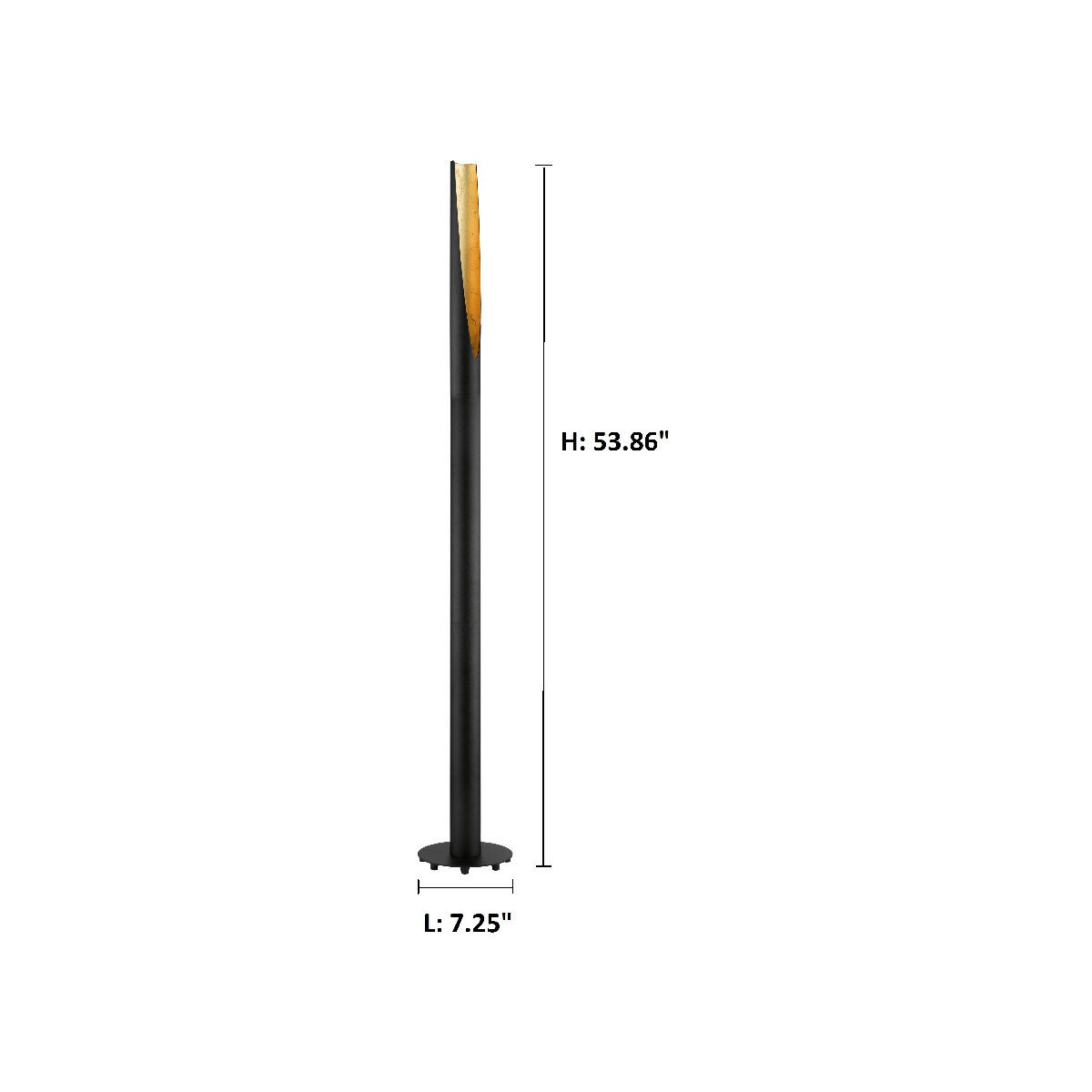 Barbotto 53.86 inch 10.00 watt Black and Gold Floor Lamp Portable Light