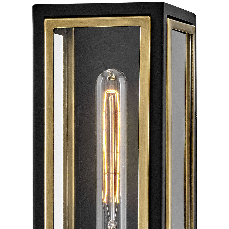 Shaw 6.5 inch Black with Heritage Brass Indoor Wall Sconce Wall Light