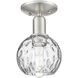 Arcadia Athens Water Glass 1 Light 6 inch Brushed Satin Nickel Semi-Flush Mount Ceiling Light