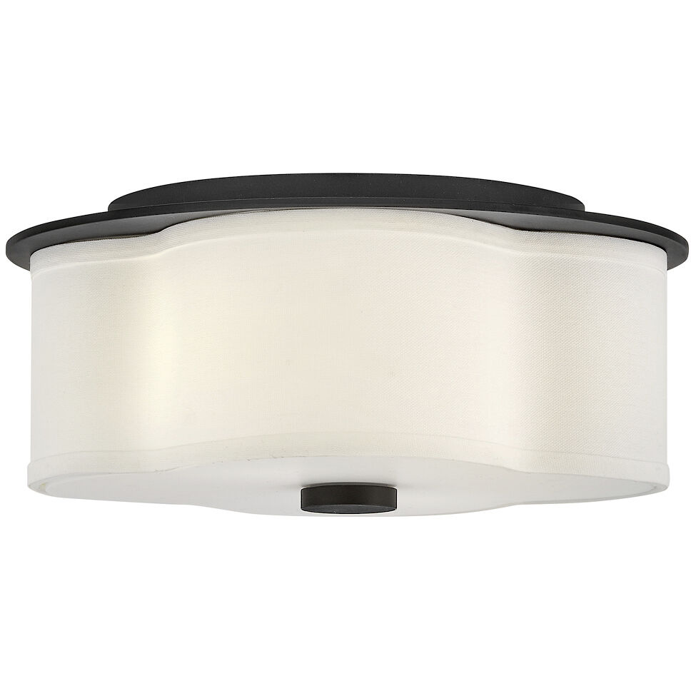 Delaney 2 Light 14 inch Black Flush Mount Ceiling Light