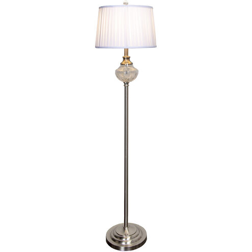 Alta 58 inch 150.00 watt Polished Nickel Floor Lamp Portable Light, Crystal