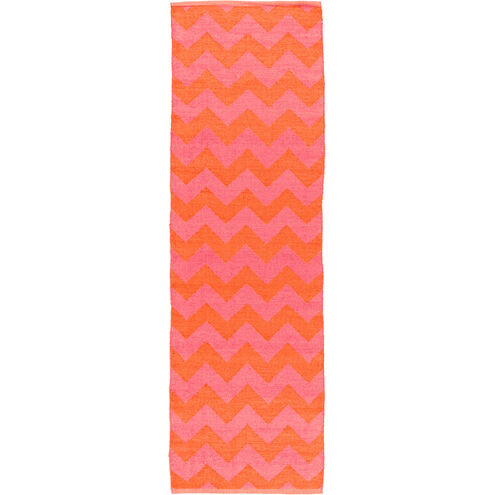 Picnic 96 X 30 inch Bright Orange, Bright Pink Rug