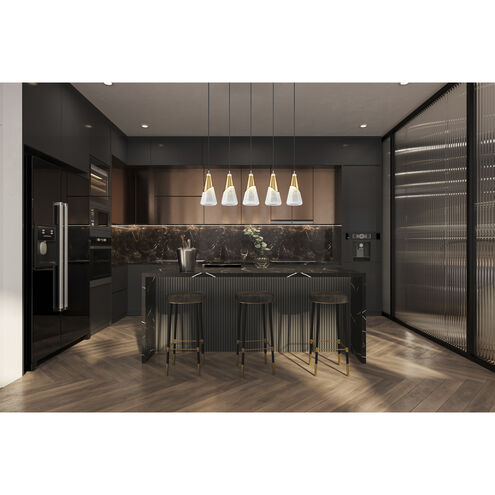 Aimie Linear Chandelier Ceiling Light in Modern Gold