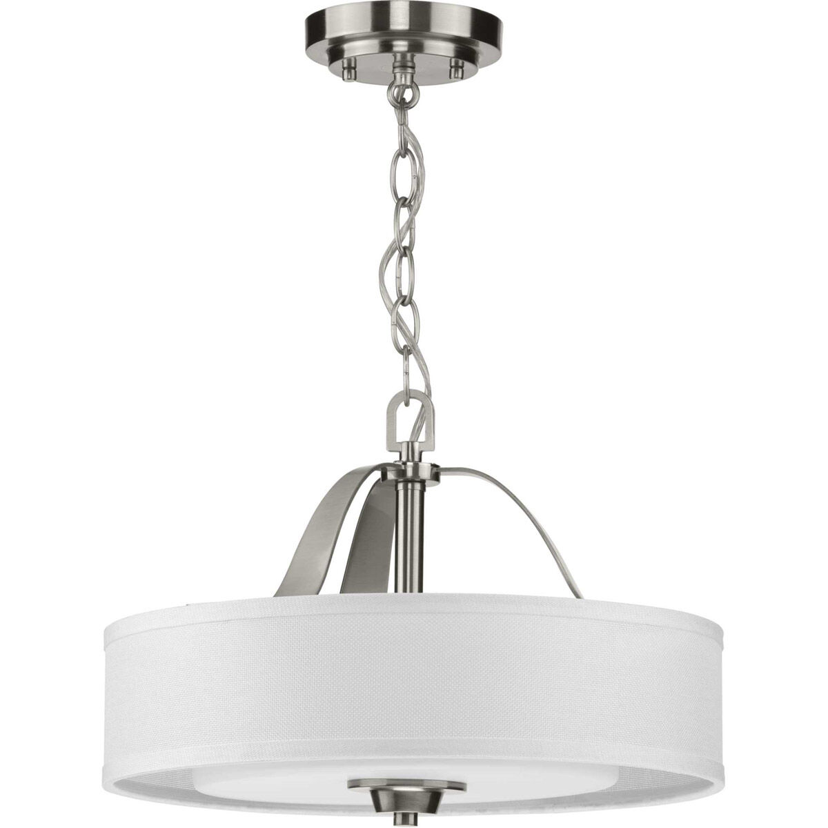 Kene 2 Light 16 inch Brushed Nickel Semi-Flush Mount Convertible Ceiling Light