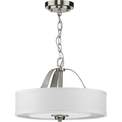 Kene 2 Light 16 inch Brushed Nickel Semi-Flush Mount Convertible Ceiling Light