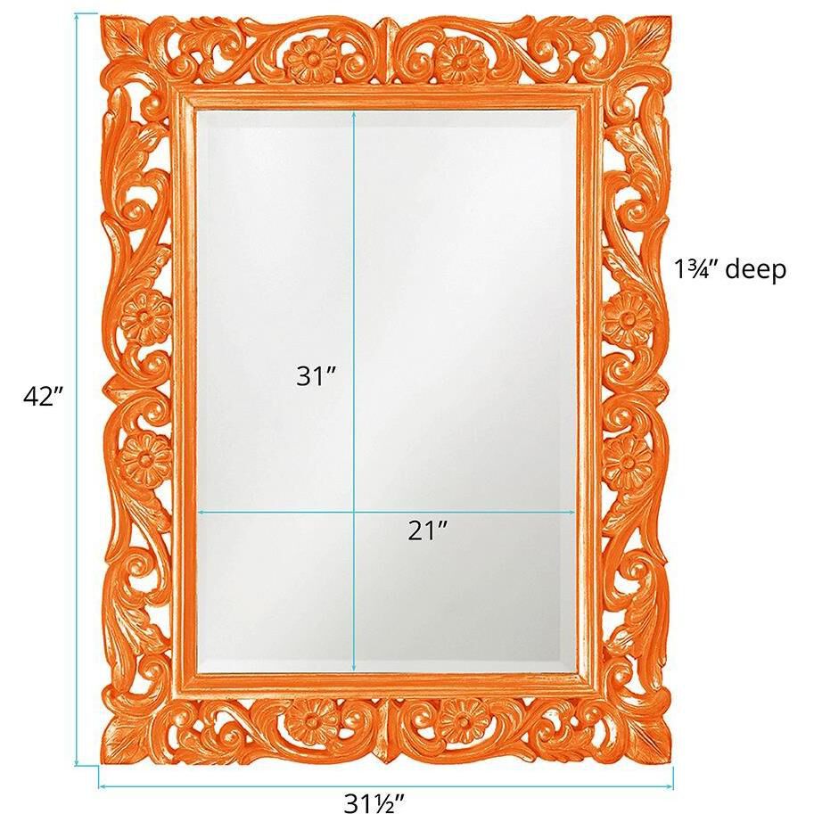 Chateau 42 X 31 inch Glossy Orange Wall Mirror