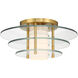 Newell 1 Light 16 inch Warm Brass Semi-Flush Ceiling Light