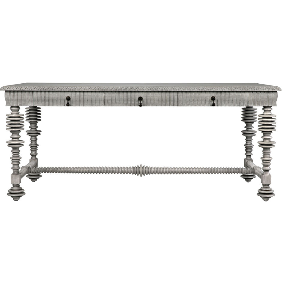 Portuguese 72 X 32 inch Distressed Grey Desk