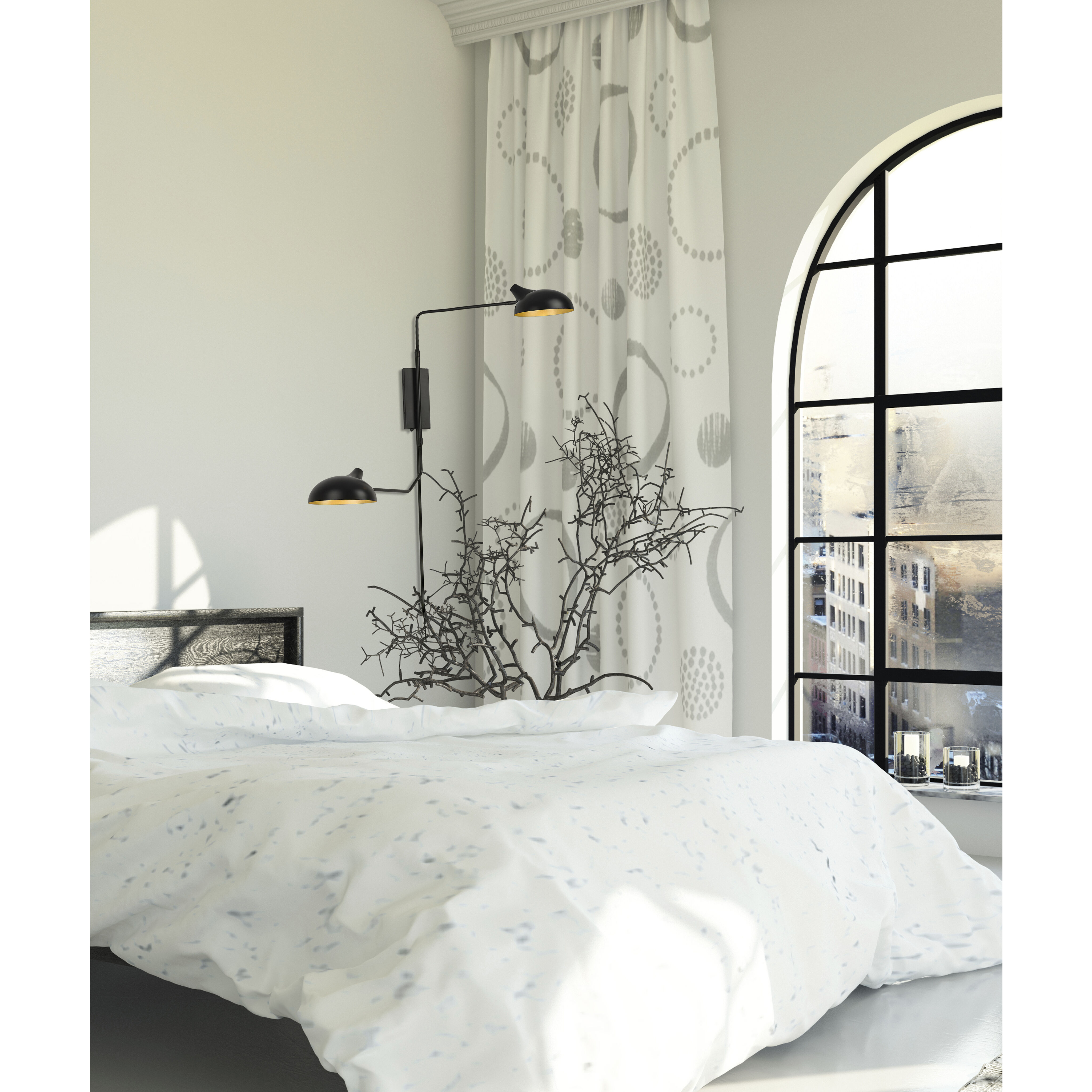 Bellamy 2 Light 62.75 inch Matte Black Wall Sconce Wall Light