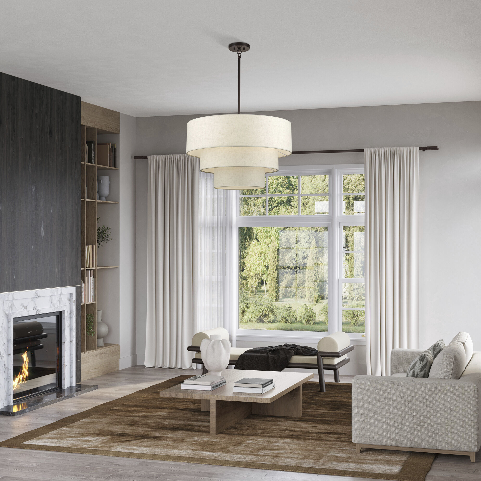 Manorwood 5 Light 28 inch English Bronze Pendant Chandelier Ceiling Light, Medium