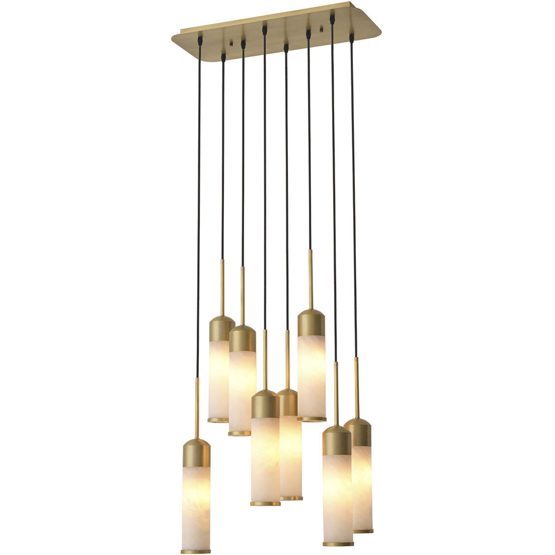 Eos 8 Light 24.41 inch Antique Brass with Alabaster Chandelier Ceiling Light