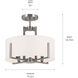 Malen LED 15.5 inch Classic Pewter Semi Flush Mount Ceiling Light
