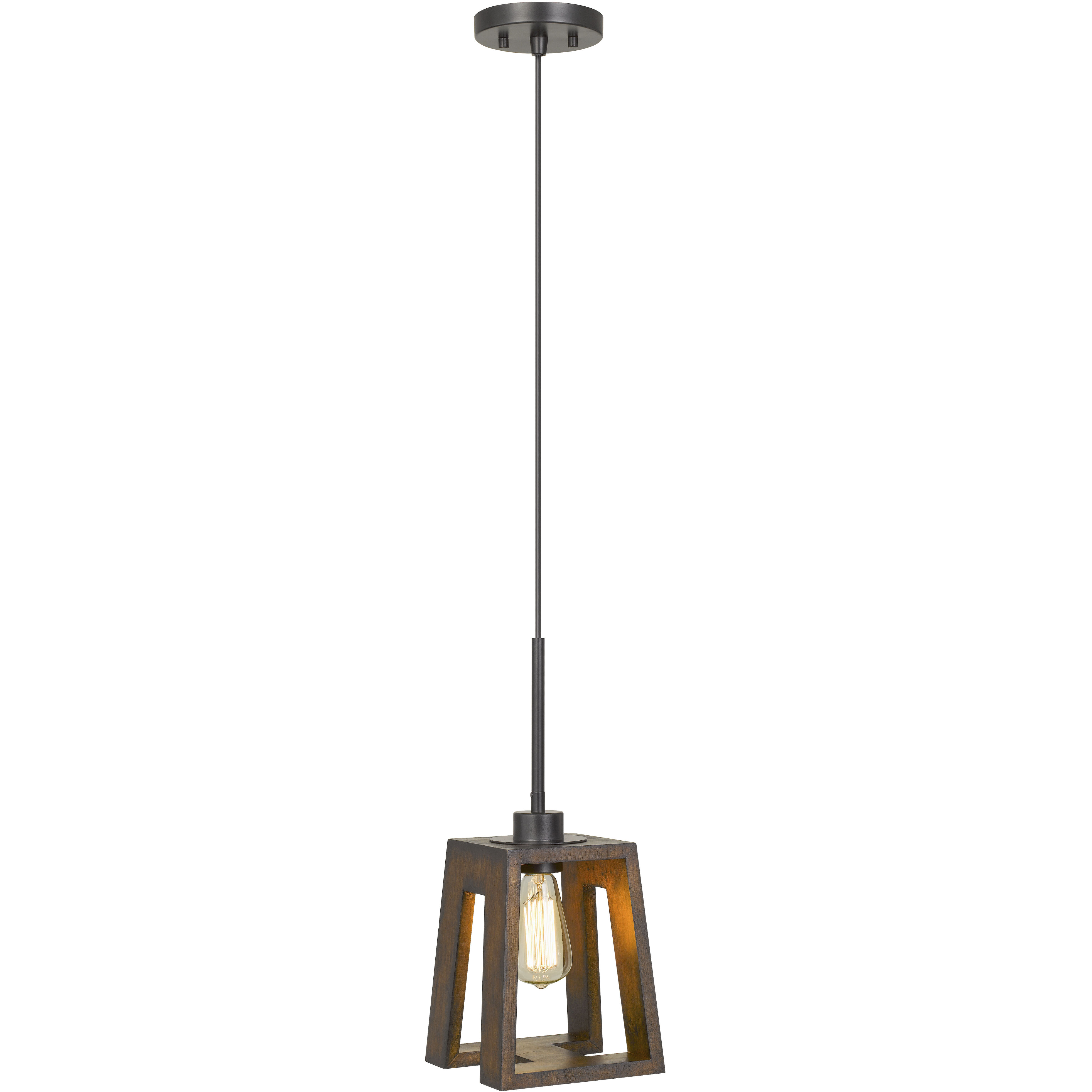 Biel 1 Light 5 inch Wood and Iron Pendant Ceiling Light