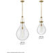 Eloise 1 Light 11 inch Lacquered Brass Pendant Ceiling Light