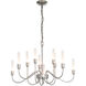 Lisse 10 Light 28.3 inch Sterling Chandelier Ceiling Light, 10 Arm