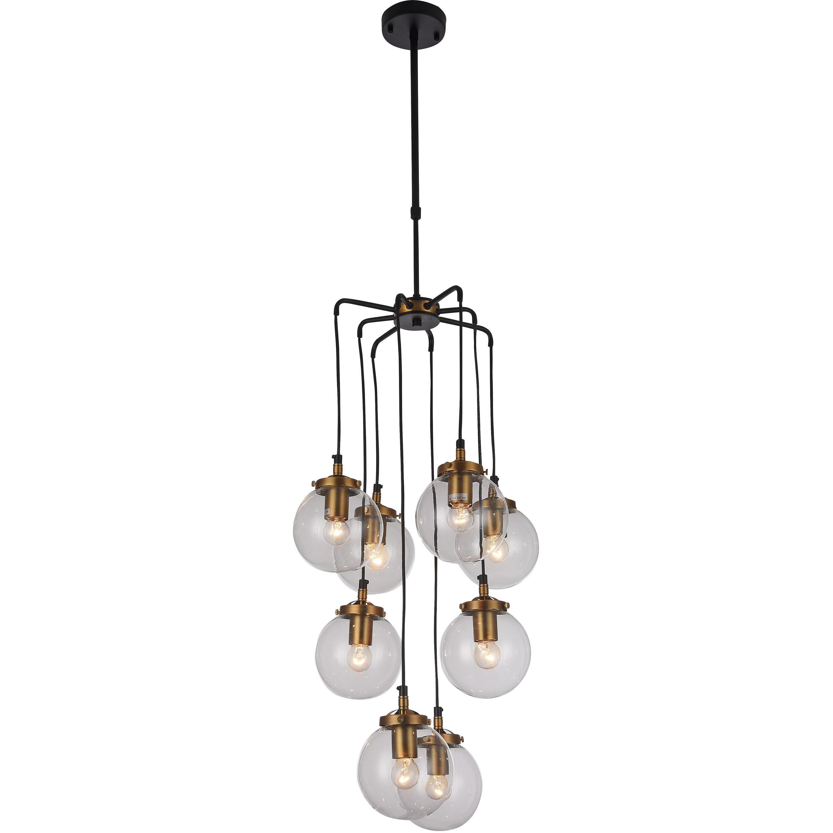 Canada 8 Light 15.75 inch Black Chandelier Ceiling Light